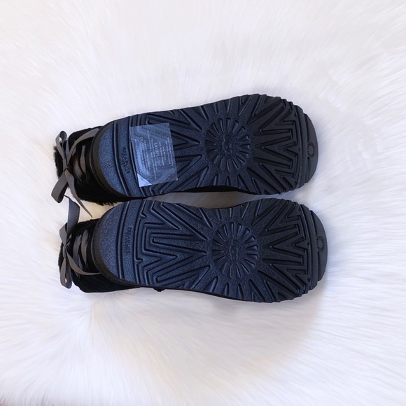 UGG Mini Continuity Bow Boots In Black - Picture 8 of 8